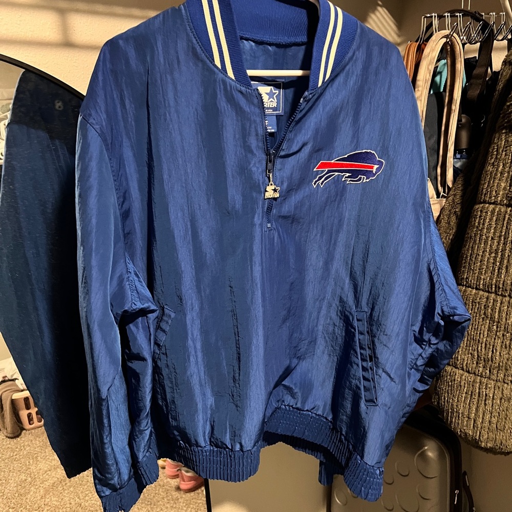 Buffalo Bills Football Vintage STARTER Royal Blue Jacket with Embroidered Logo
